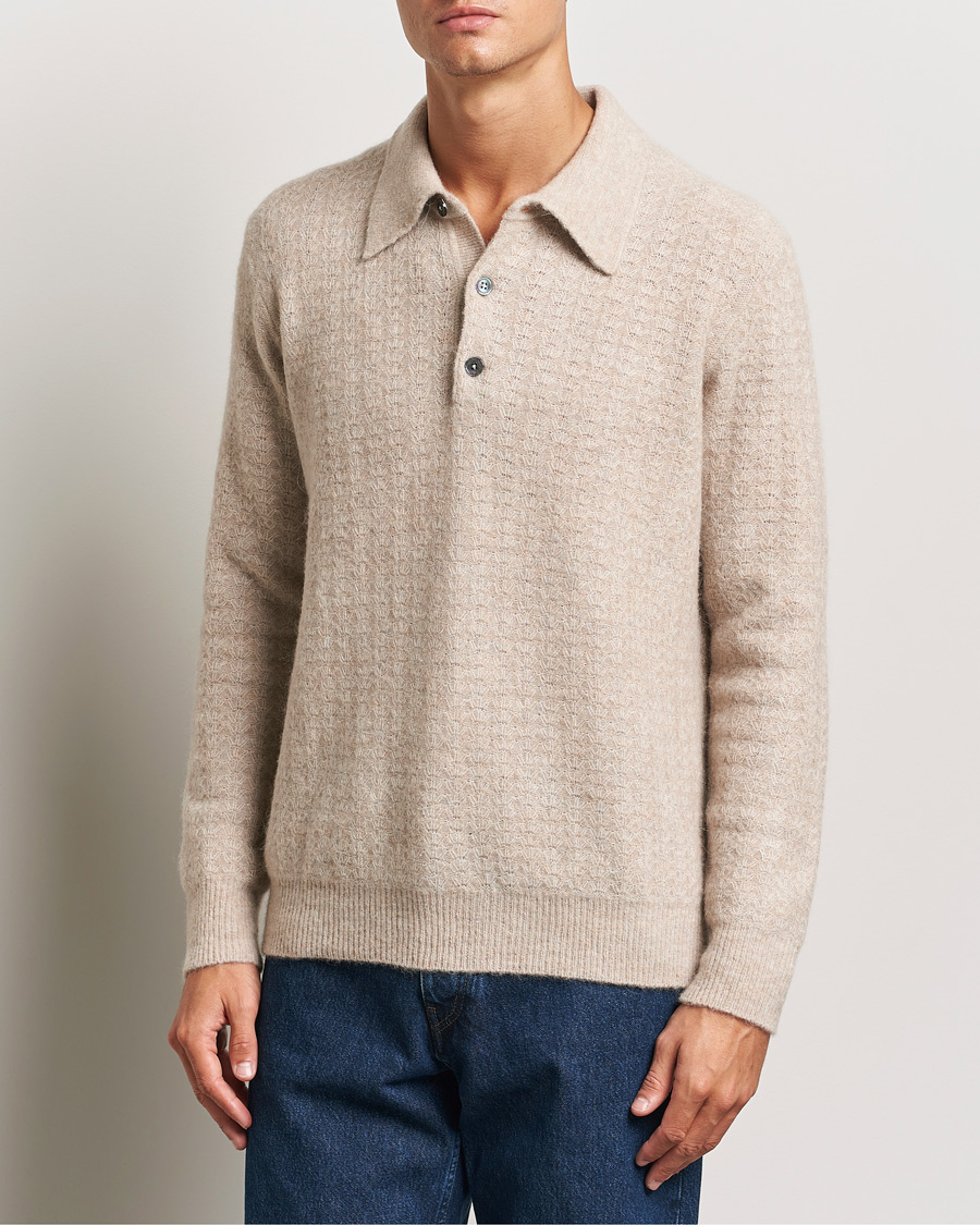 Herre | Gensere | NN07 | Alfie Alpaca Knitted Polo Greige