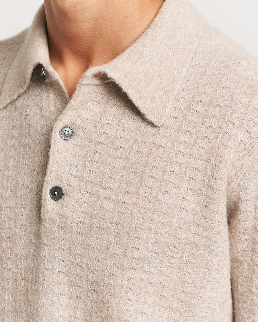 Herre | Gensere | NN07 | Alfie Alpaca Knitted Polo Greige