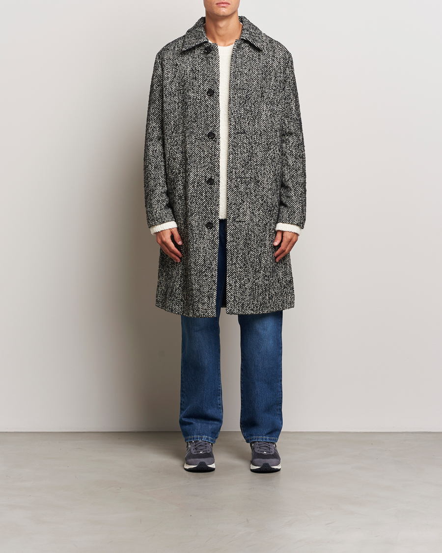 Herre | Jakker | NN07 | Franco Herringbone Coat Black