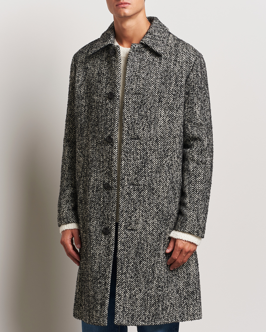 Herre | Jakker | NN07 | Franco Herringbone Coat Black
