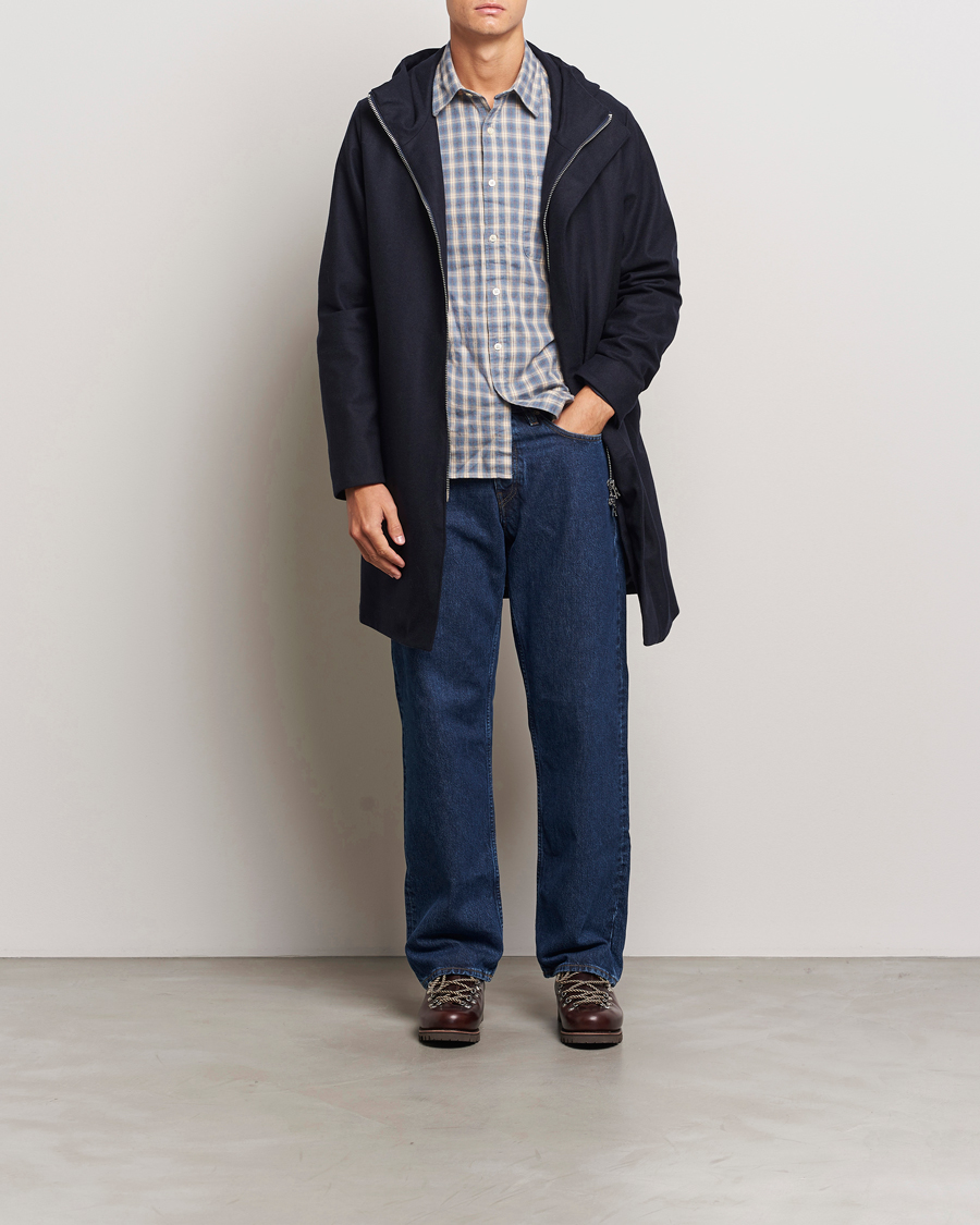 Herre | Jakker | NN07 | Knox Hooded Coat Navy Blue