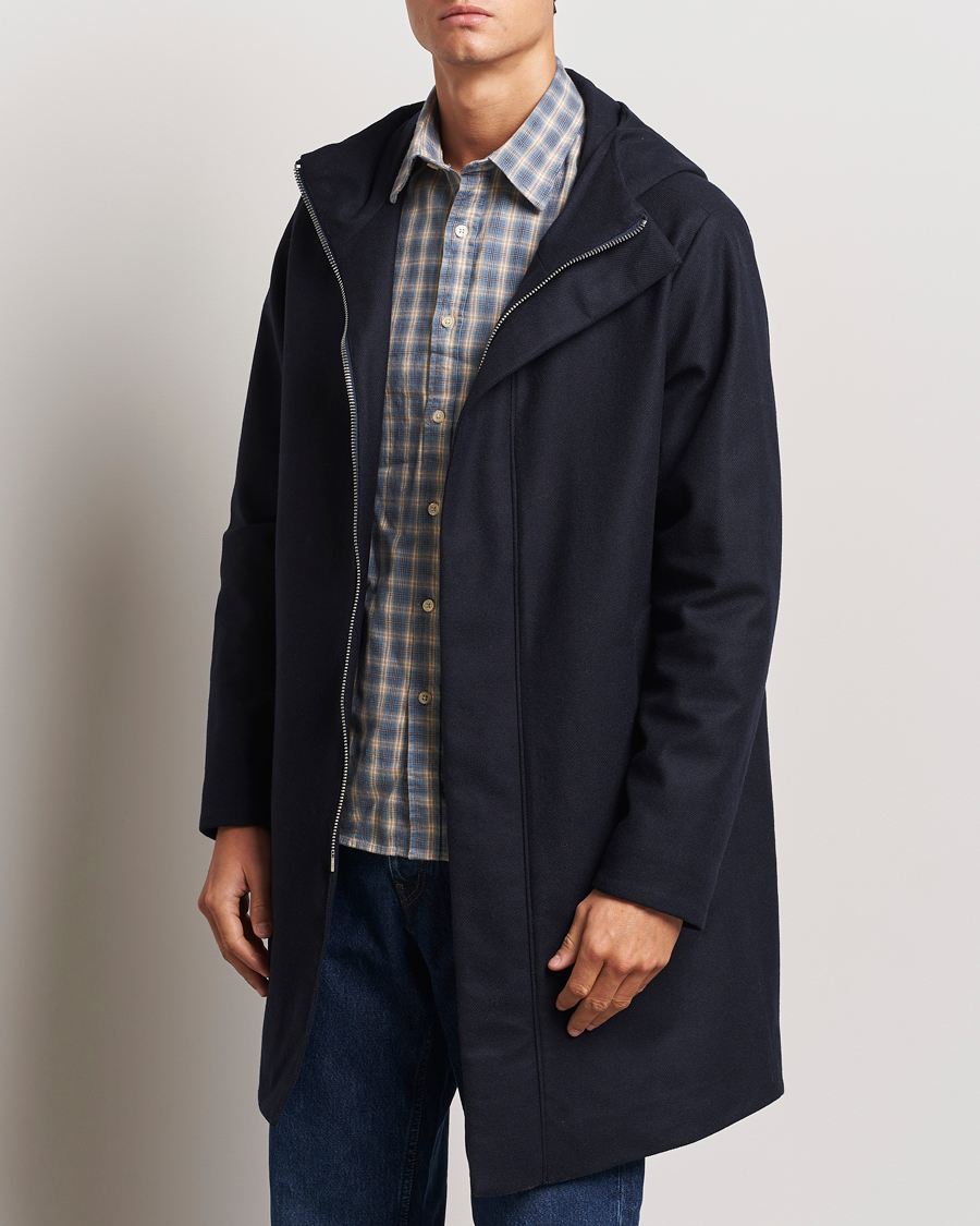 Herre | Jakker | NN07 | Knox Hooded Coat Navy Blue