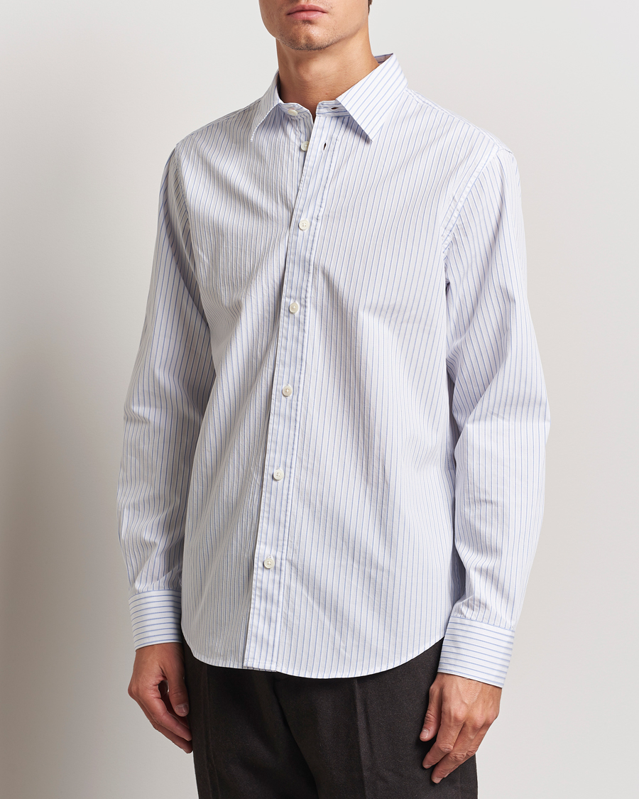 Herre | Skjorter | NN07 | Colby Poplin Striped Shirt White/Blue