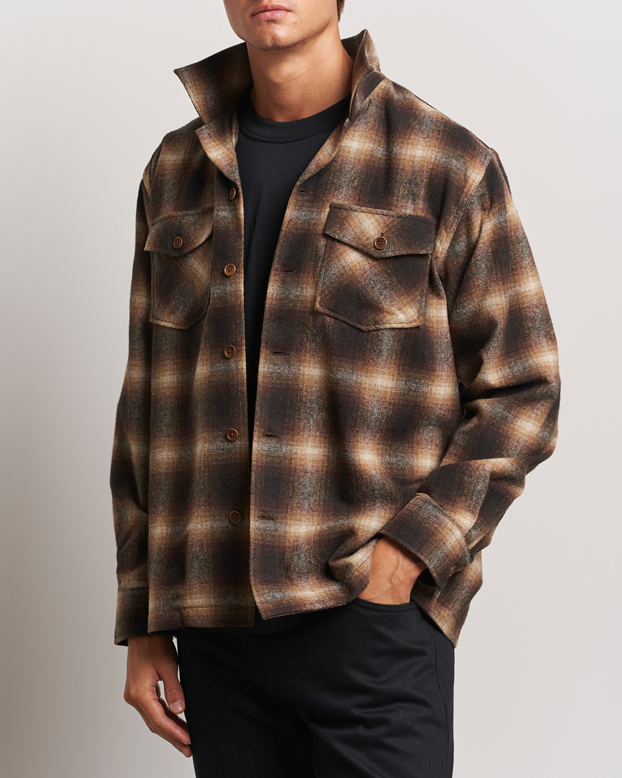 Herre | Skjorter | Nudie Jeans | Vincent Shadow Check Overshirt Brown/Beige