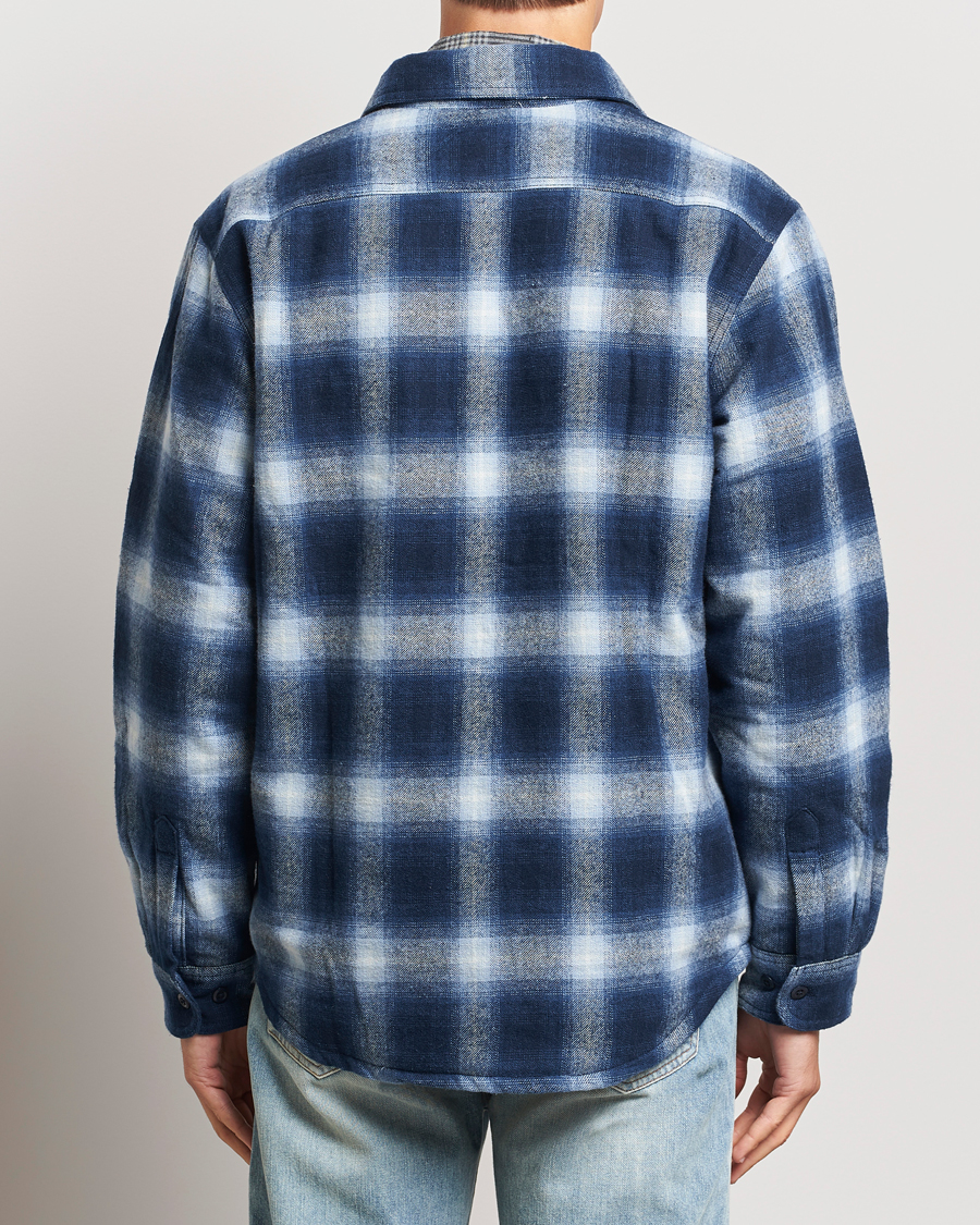 Herre | Jakker | Nudie Jeans | Glenn Padded Checked Shirt Jacket Blue