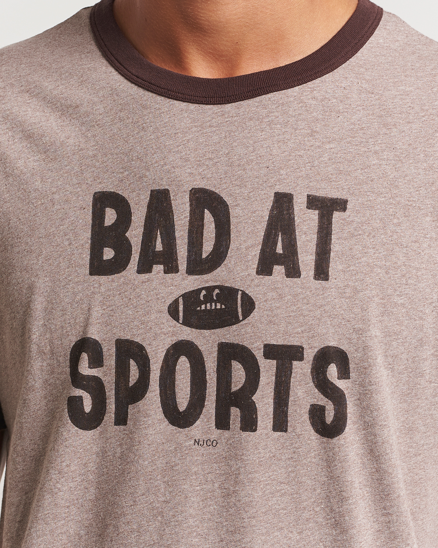 Herre | T-Shirts | Nudie Jeans | Ricky Bad At Sport T-Shirt Beige Melange