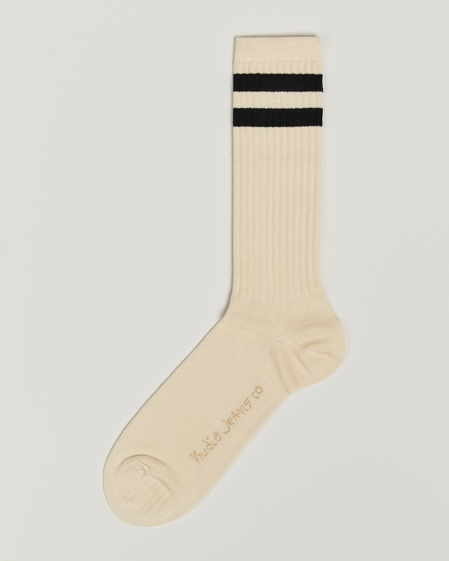 Herre | Undertøy | Nudie Jeans | Amundsson Tennis Socks Off White/Black