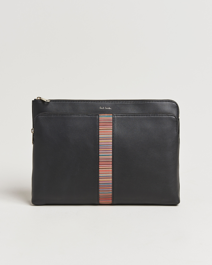 Herre | Paul Smith Leather Stripe Document Case Black | Paul Smith | Leather Stripe Document Case Black