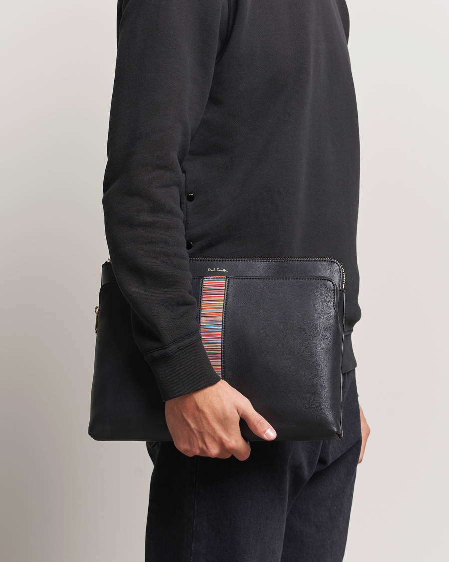 Herre | Paul Smith Leather Stripe Document Case Black | Paul Smith | Leather Stripe Document Case Black