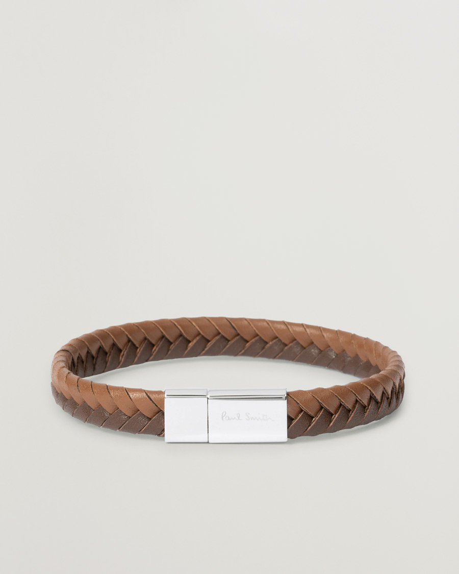 Herre | Paul Smith Two Tone Leather Bracelet Brown | Paul Smith | Two Tone Leather Bracelet Brown