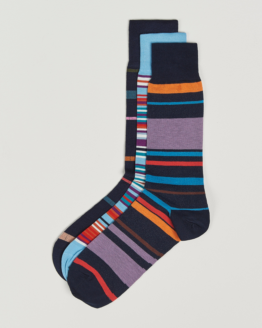 Herre | Undertøy | Paul Smith | 3-Pack Striped Socks Multi