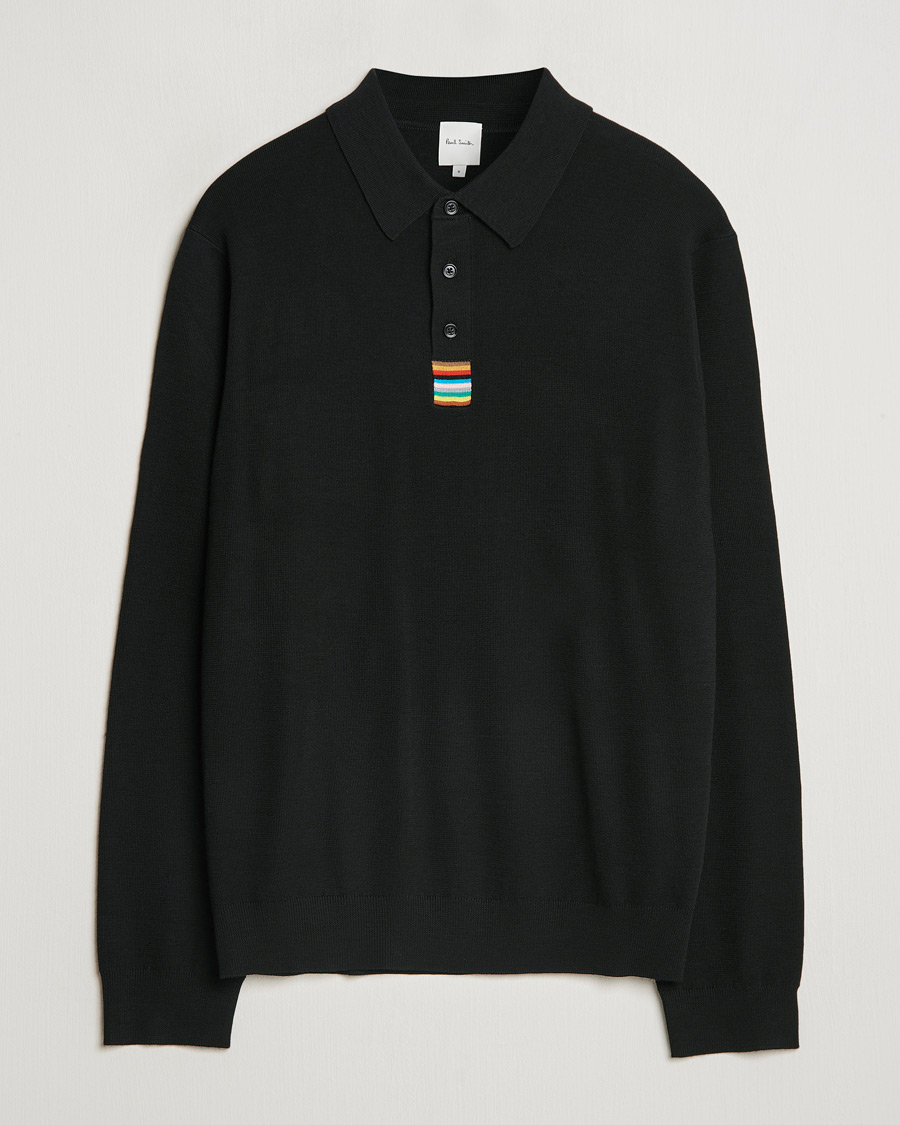 Herre | Gensere | Paul Smith | Merino Knitted Polo Black