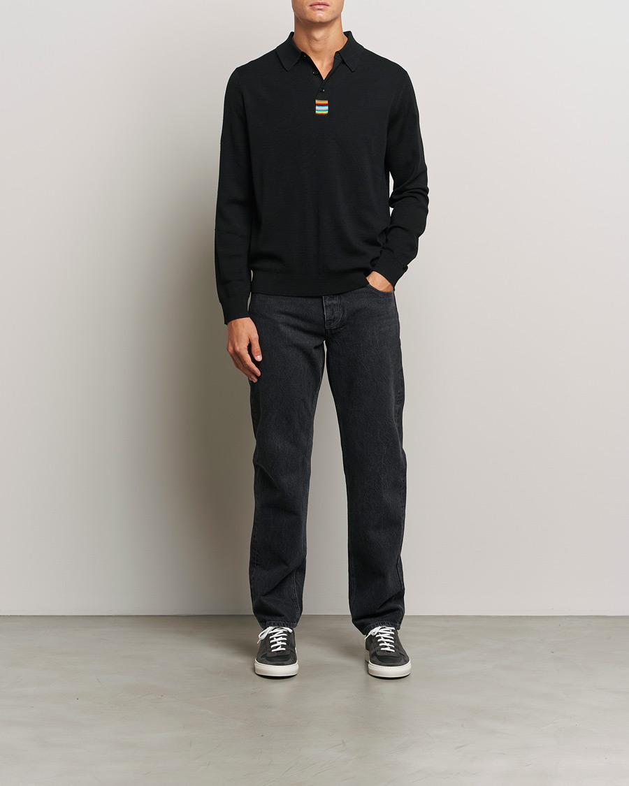 Herre | Gensere | Paul Smith | Merino Knitted Polo Black