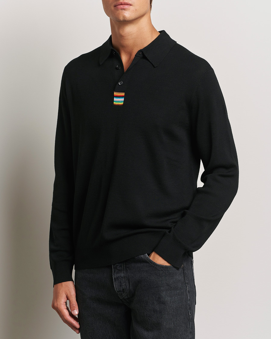 Herre | Gensere | Paul Smith | Merino Knitted Polo Black