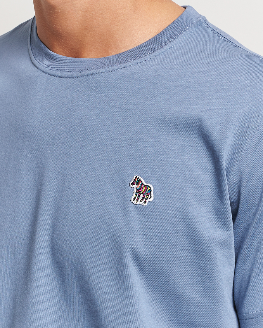 Herre | T-Shirts | PS Paul Smith | Organic Cotton Zebra T-Shirt Blue