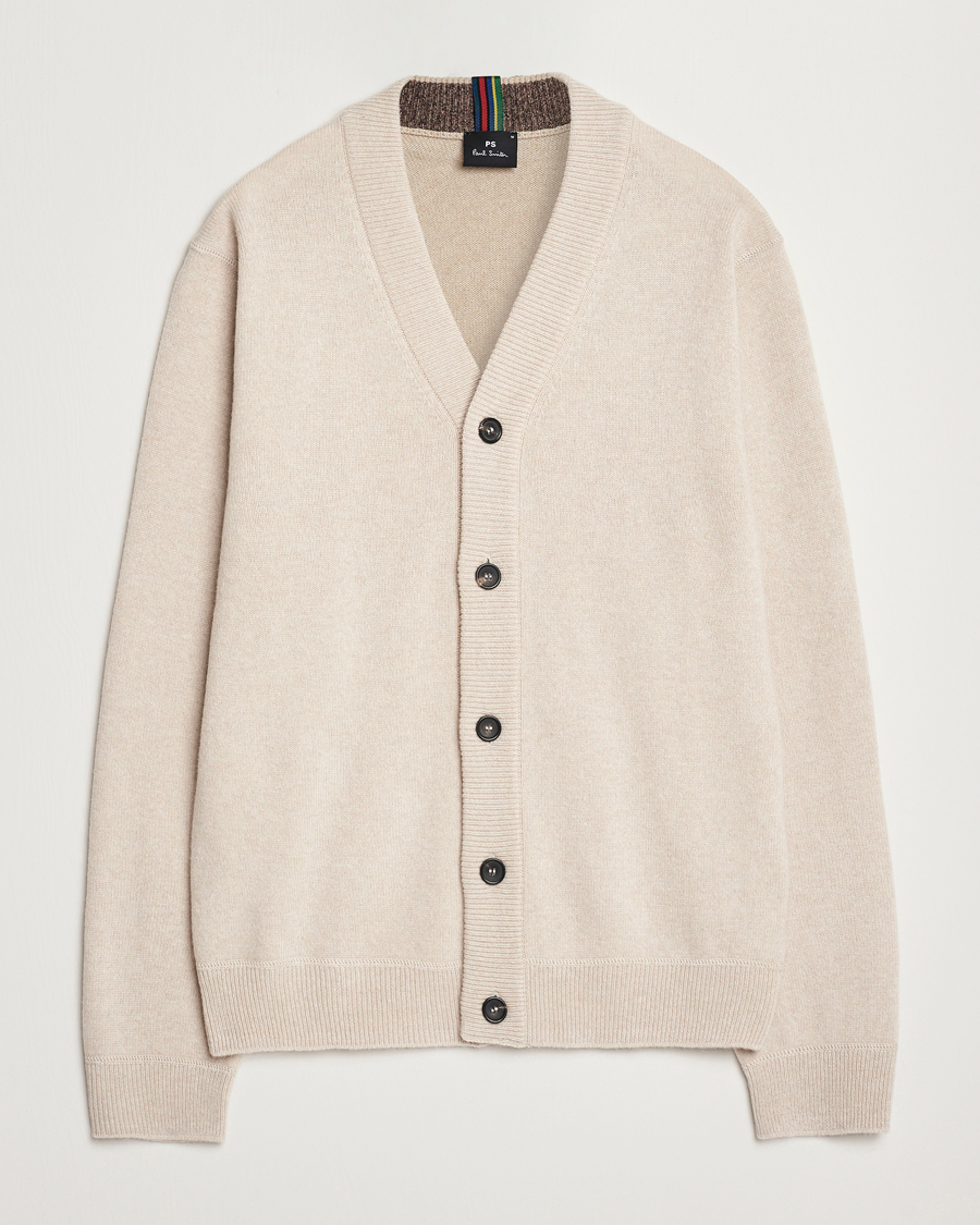 Herre | Gensere | PS Paul Smith | Merino Wool Cardigan Off White