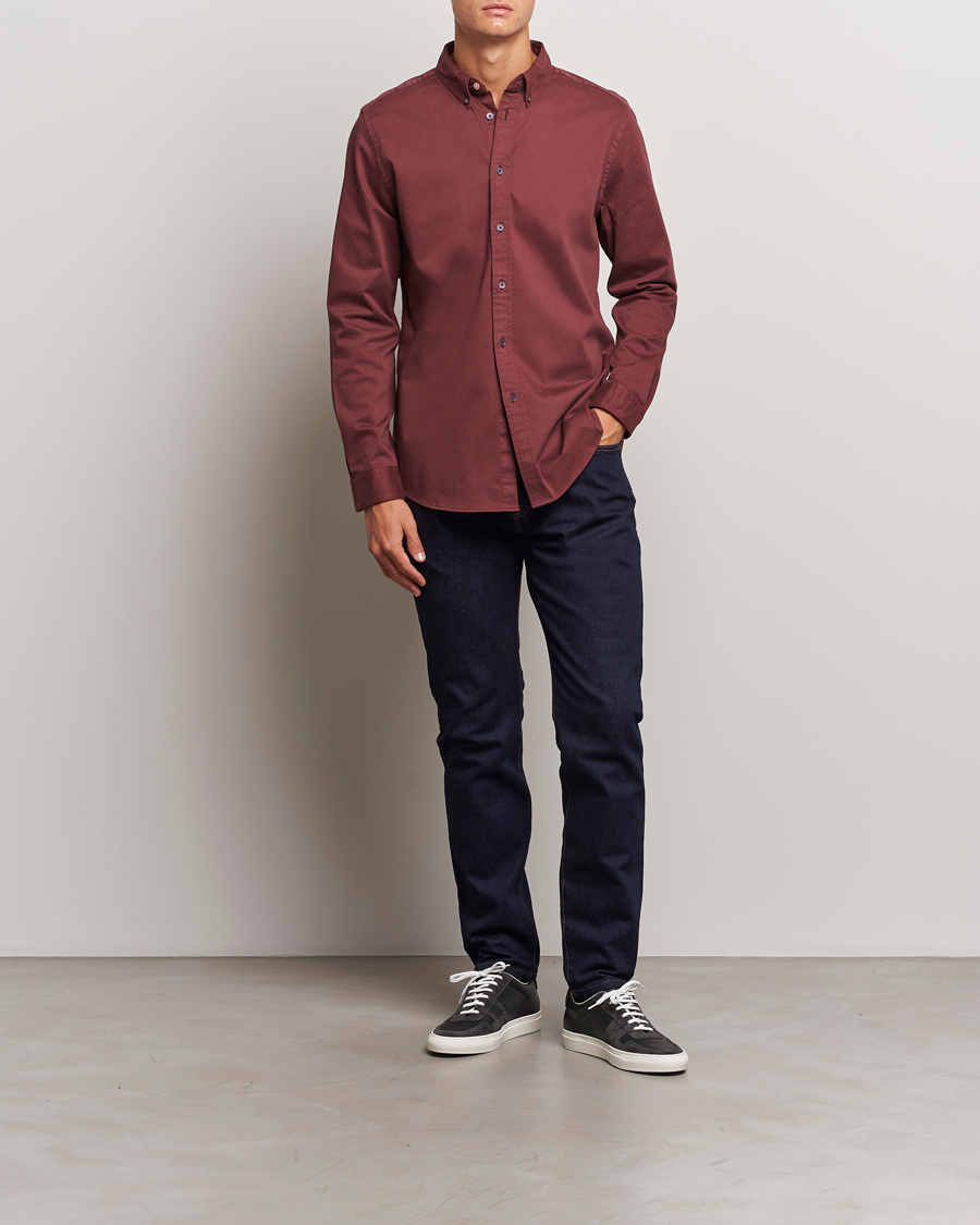 Herre | Skjorter | PS Paul Smith | Regular Fit Cotton Shirt Dark Red