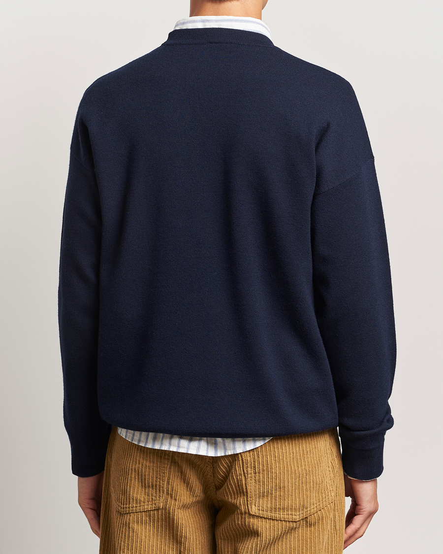 Herre | Gensere | Drôle de Monsieur | Flower Slogan Pullover Dark Navy