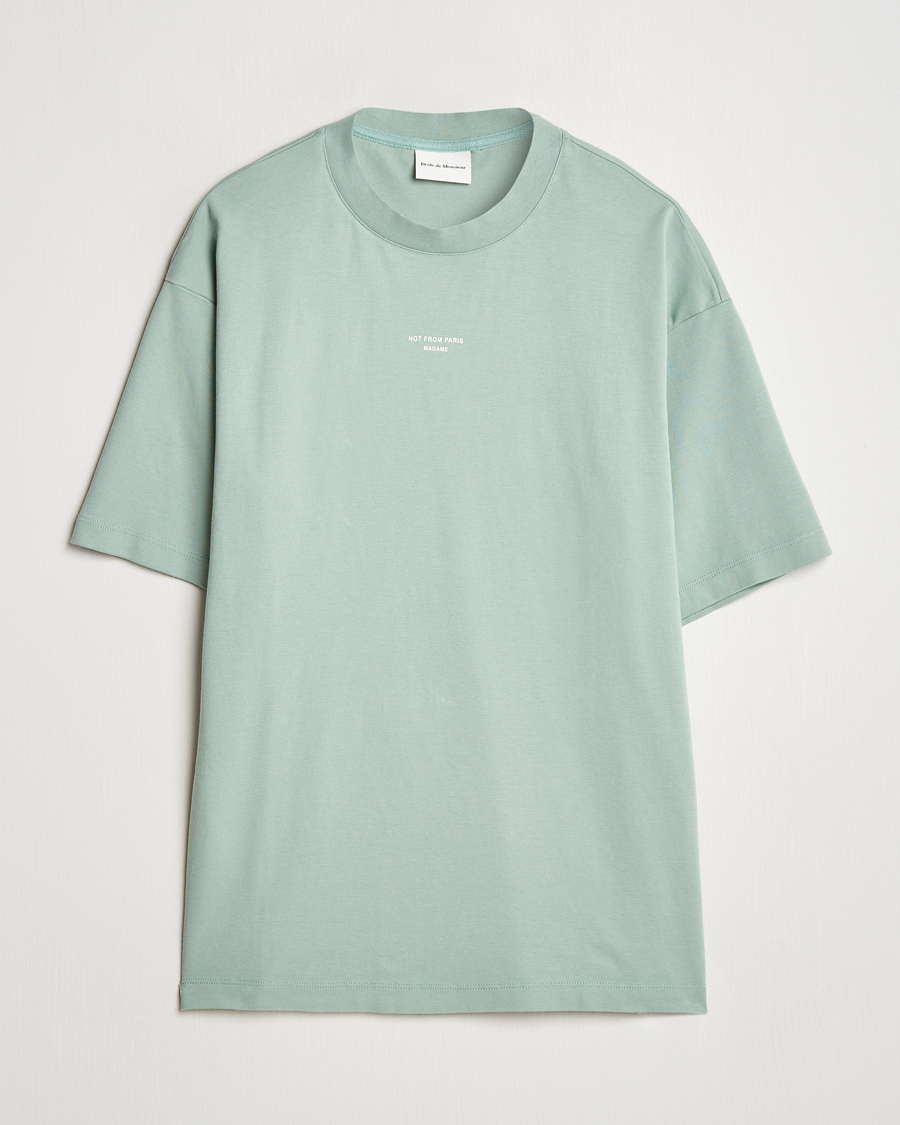 Herre | T-Shirts | Drôle de Monsieur | Classic Slogan T-Shirt Water Green
