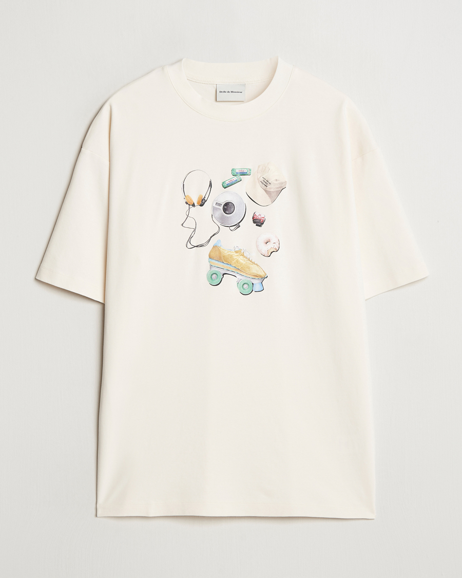 Herre | T-Shirts | Drôle de Monsieur | Balade Printed T-Shirt Cream