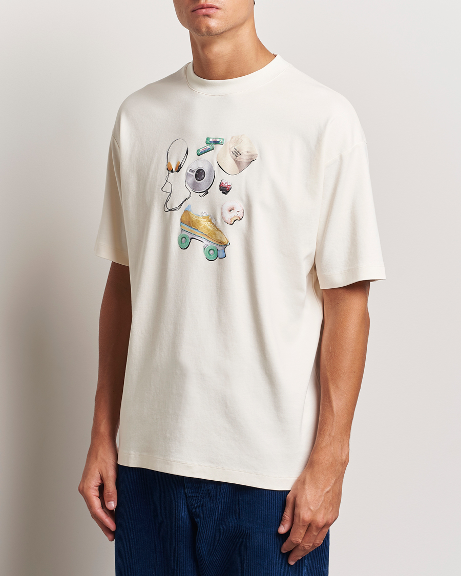 Herre | T-Shirts | Drôle de Monsieur | Balade Printed T-Shirt Cream