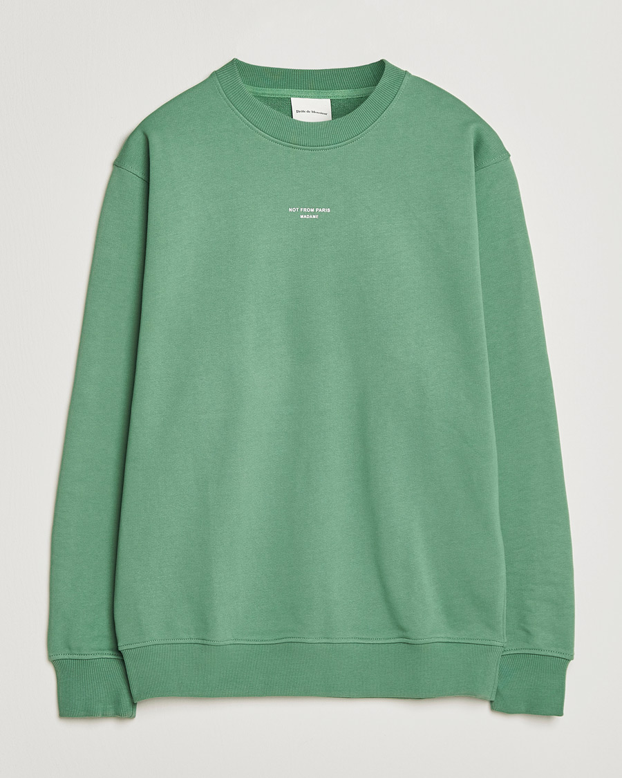 Herre | Gensere | Drôle de Monsieur | Classic Slogan Sweatshirt Water Green