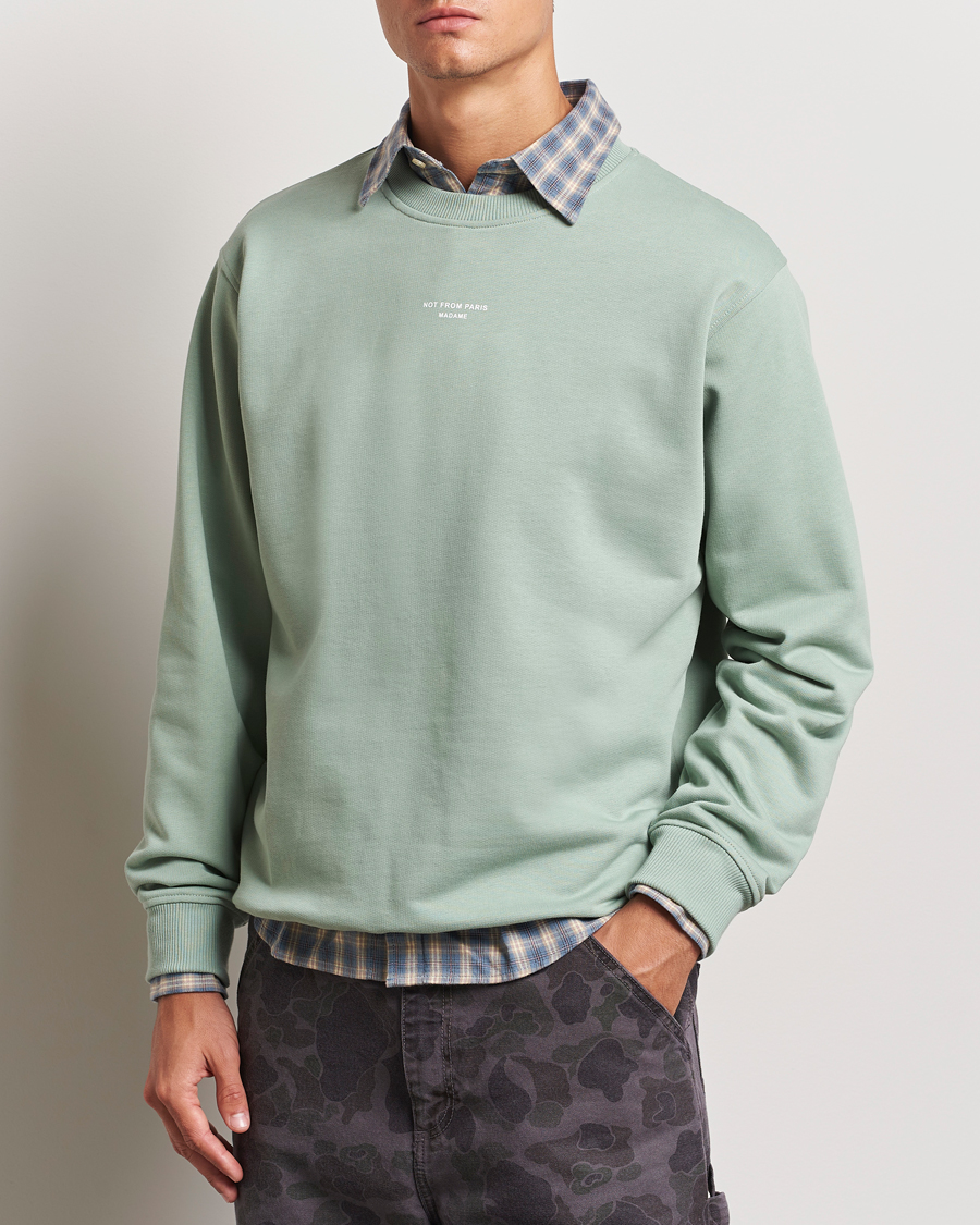 Herre | Gensere | Drôle de Monsieur | Classic Slogan Sweatshirt Water Green