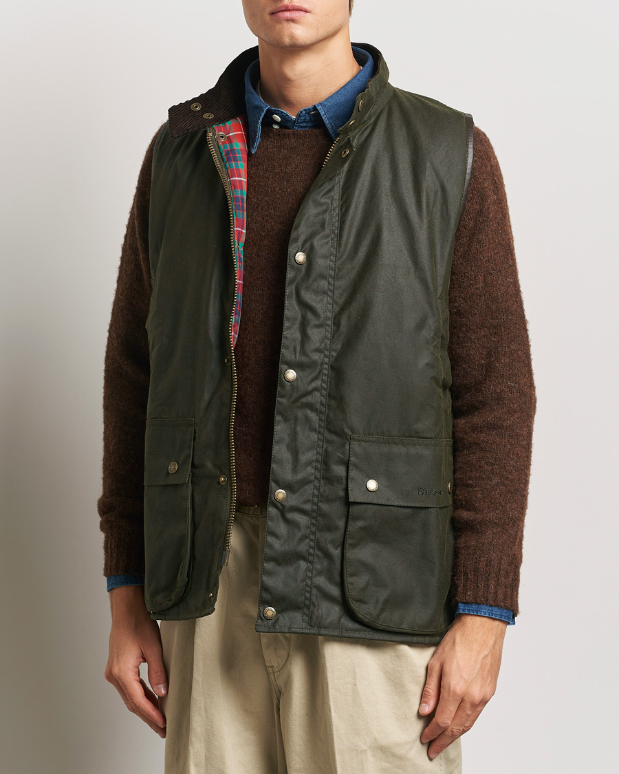 Herre | Jakker | Baracuta | x Barbour Wax Gilet Olive