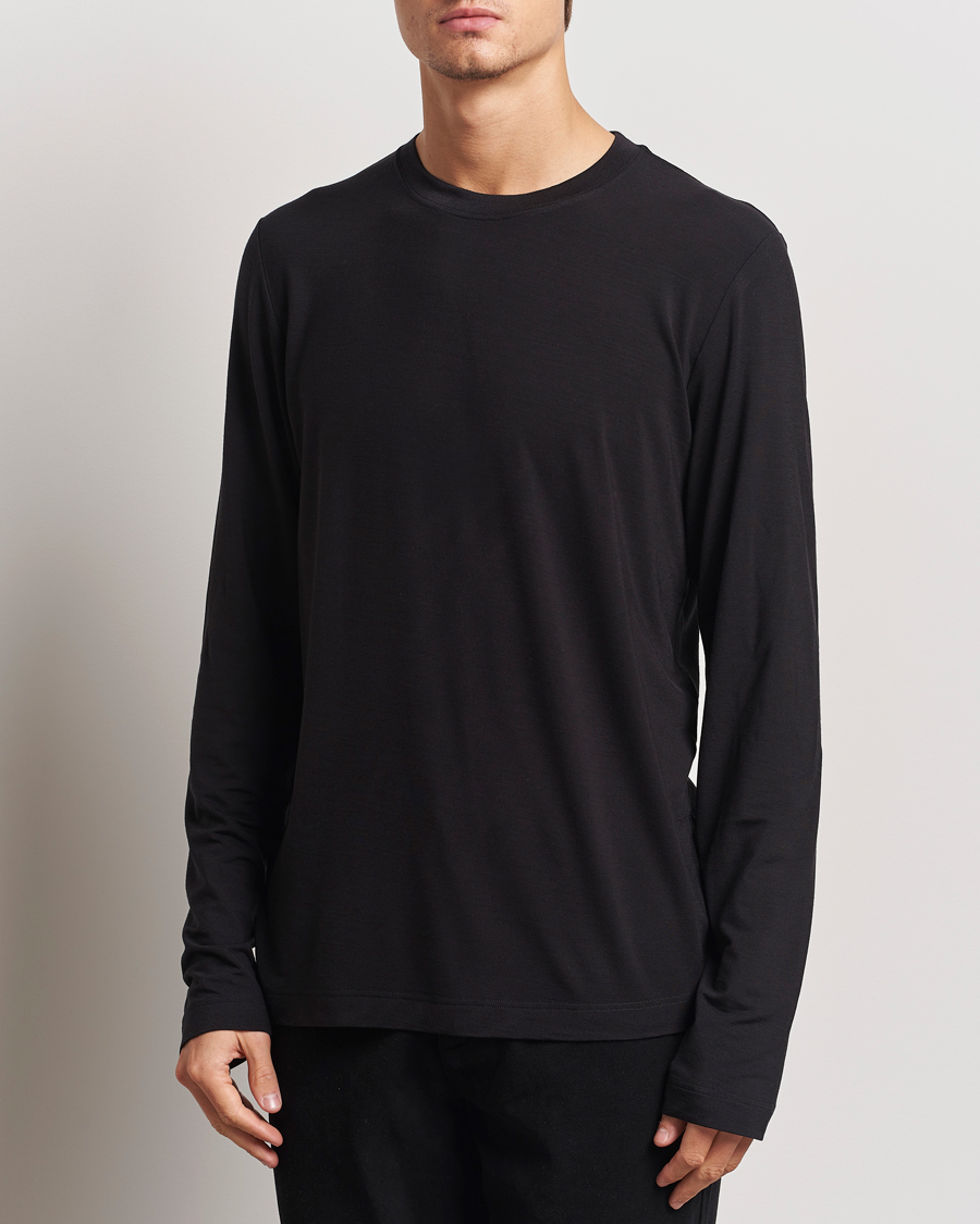 Herre | T-Shirts | CDLP | Wool Long Sleeve T-Shirt Black