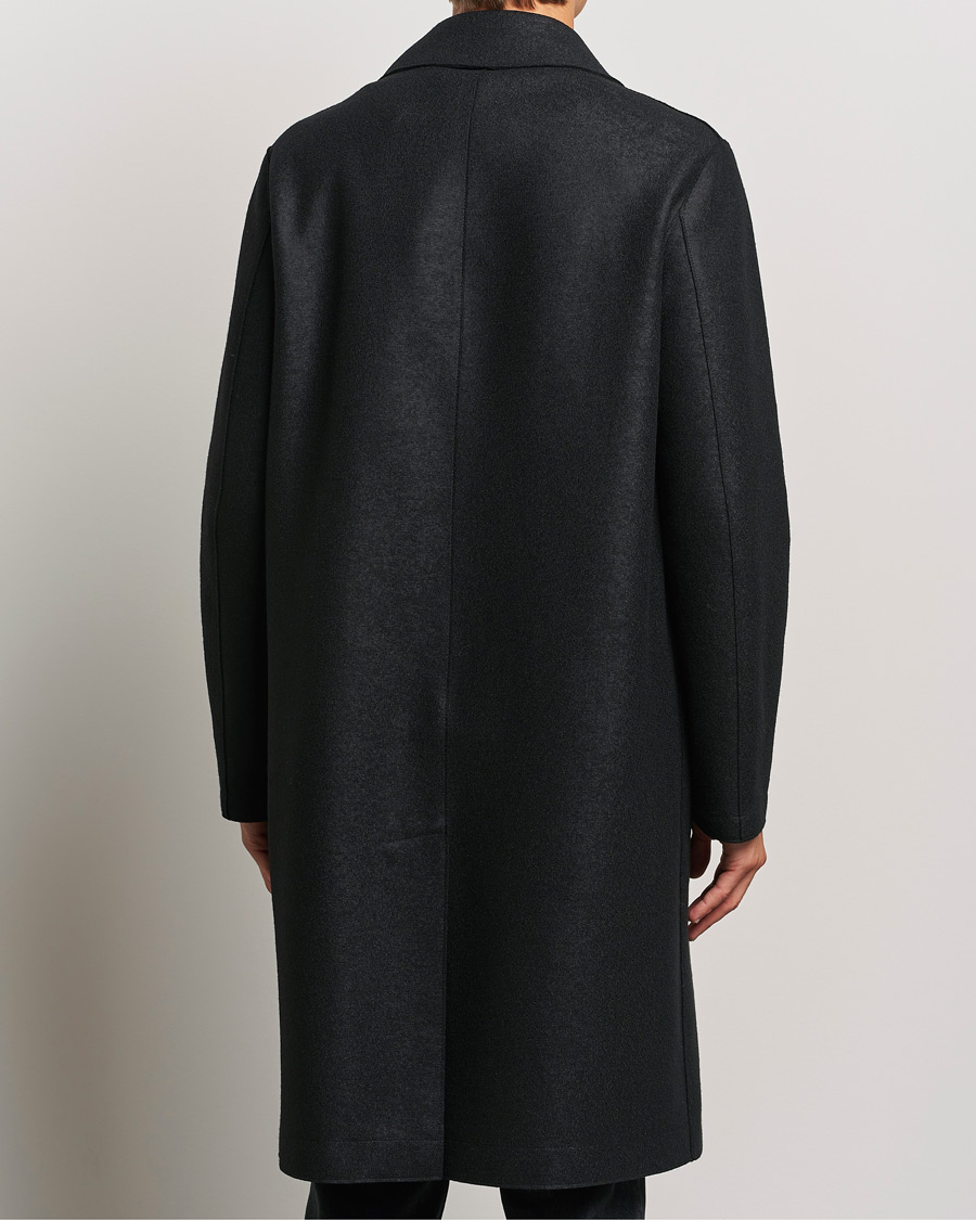 Herre | Jakker | Harris Wharf London | Pressed Wool Long Peacoat Black