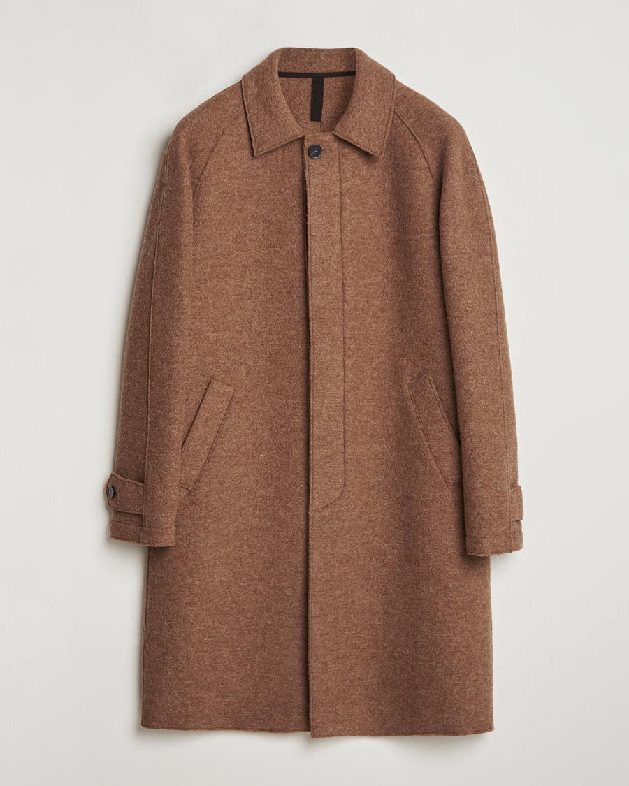 Herre | Jakker | Harris Wharf London | Boiled Wool Raglan Coat Caramel Melange