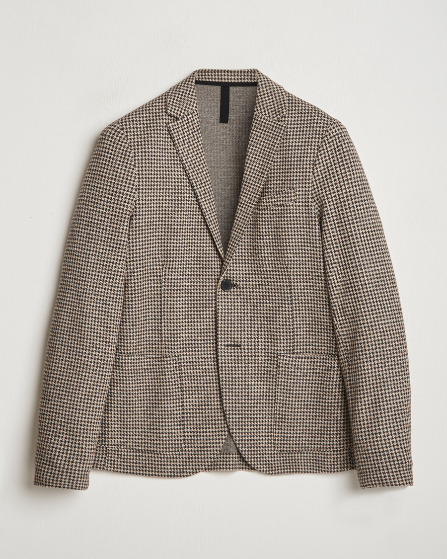 Herre | Dressjakker | Harris Wharf London | Two Button Houndstooth Blazer Beige