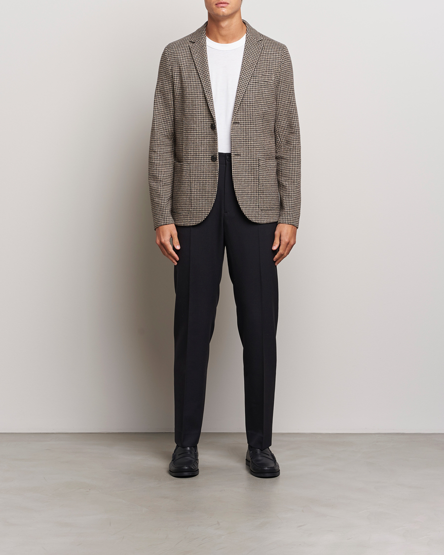 Herre | Dressjakker | Harris Wharf London | Two Button Houndstooth Blazer Beige