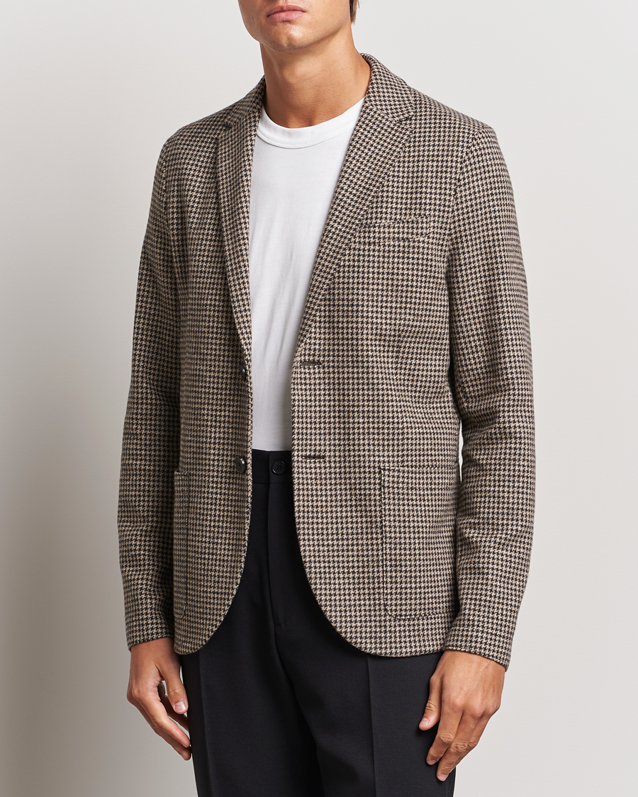 Herre | Dressjakker | Harris Wharf London | Two Button Houndstooth Blazer Beige