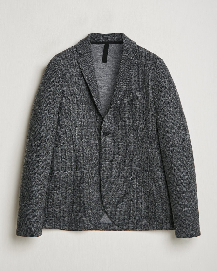 Herre | Dressjakker | Harris Wharf London | Two Button Prince Of Wales Blazer Grey/Black