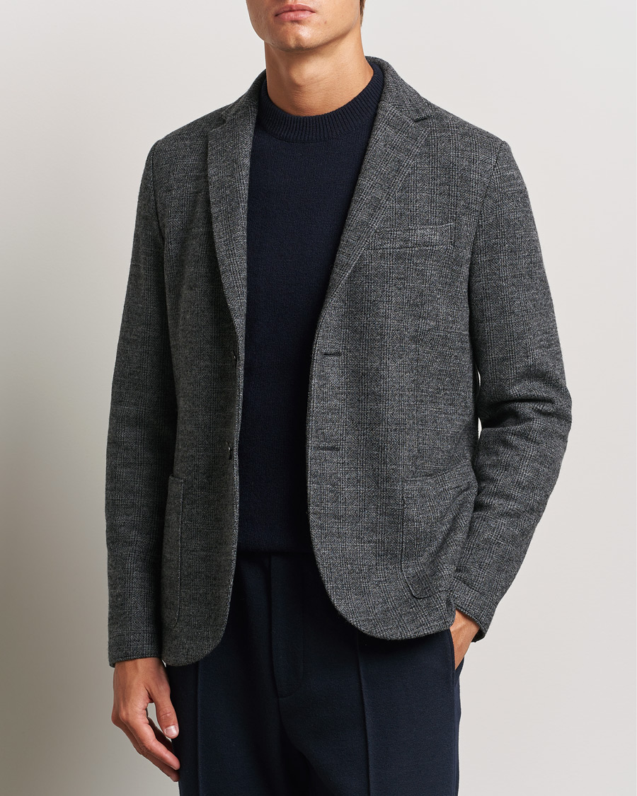 Herre | Dressjakker | Harris Wharf London | Two Button Prince Of Wales Blazer Grey/Black