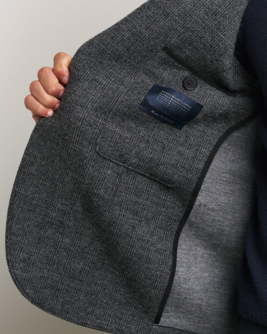 Herre | Dressjakker | Harris Wharf London | Two Button Prince Of Wales Blazer Grey/Black