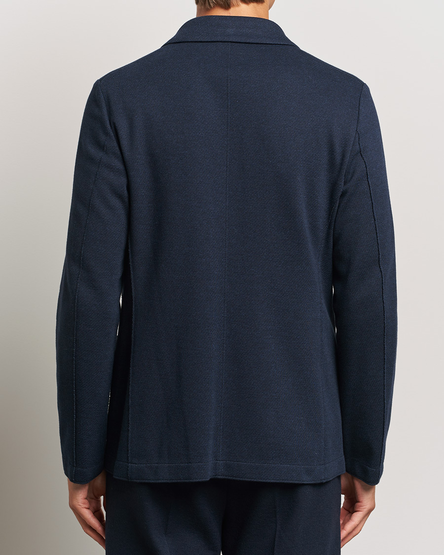Herre | Dressjakker | Harris Wharf London | Double Breasted Peak Lapel Jersey Blazer Navy Twill