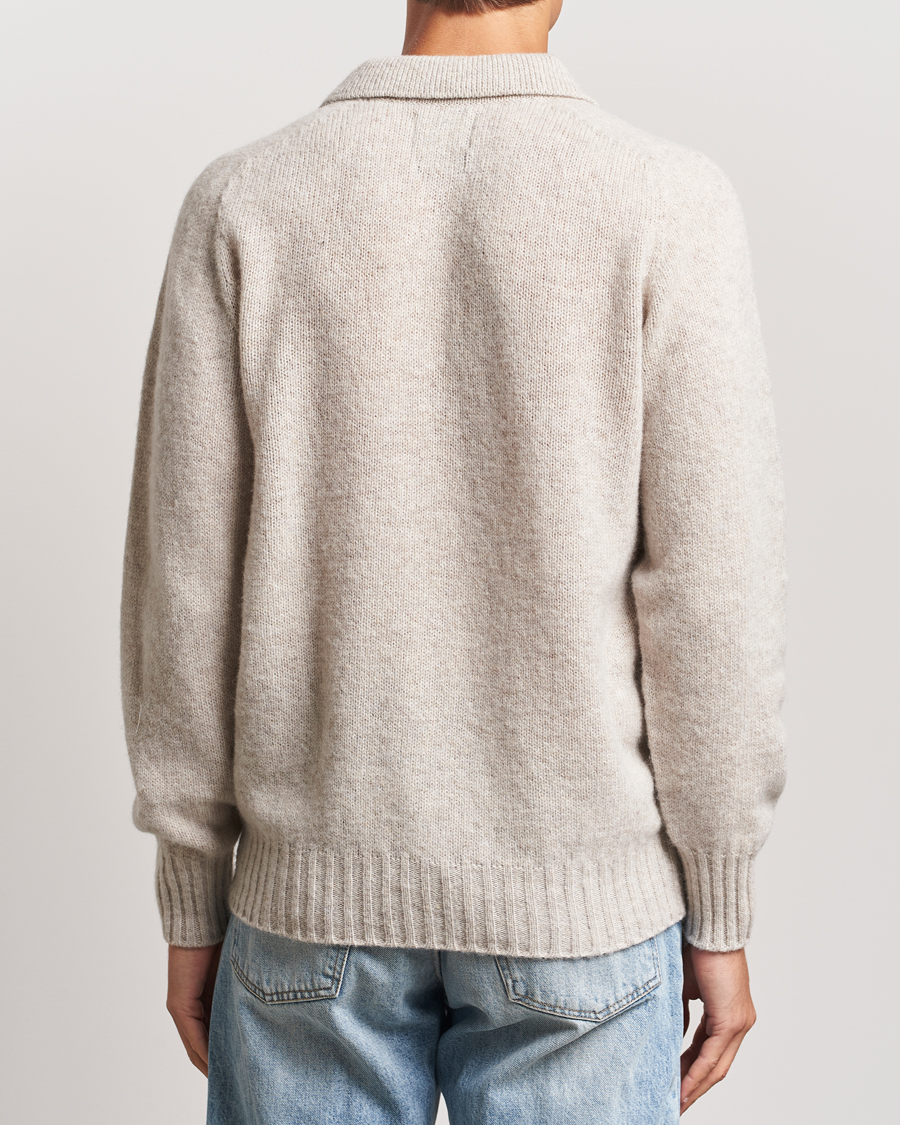 Herre | Gensere | Howlin' | Brushed Wool Polo Cosmic Latte