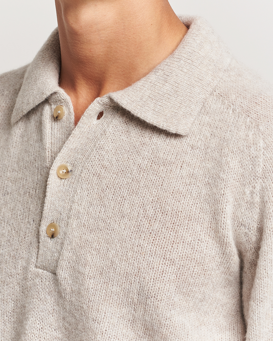 Herre | Gensere | Howlin' | Brushed Wool Polo Cosmic Latte