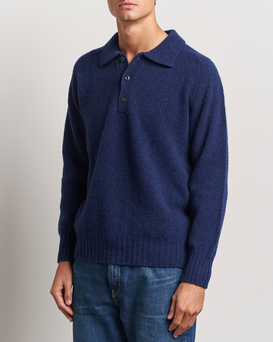 Herre | Gensere | Howlin' | Brushed Wool Polo Magic Blue