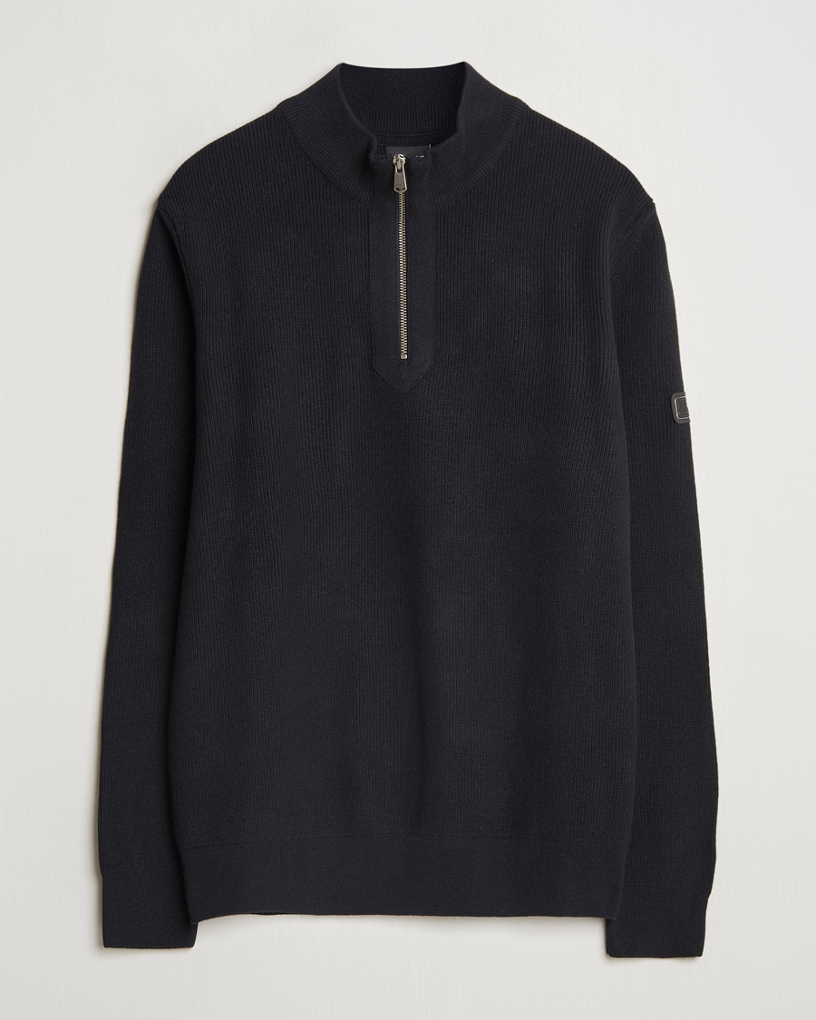 Herre | Gensere | Barbour International | Crawley Wool/Cotton Half Zip Black