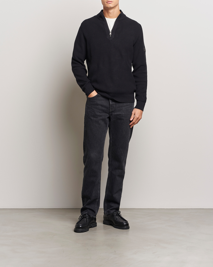 Herre | Gensere | Barbour International | Crawley Wool/Cotton Half Zip Black
