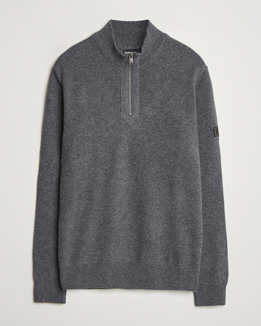 Herre | Gensere | Barbour International | Crawley Wool/Cotton Half Zip Charcoal