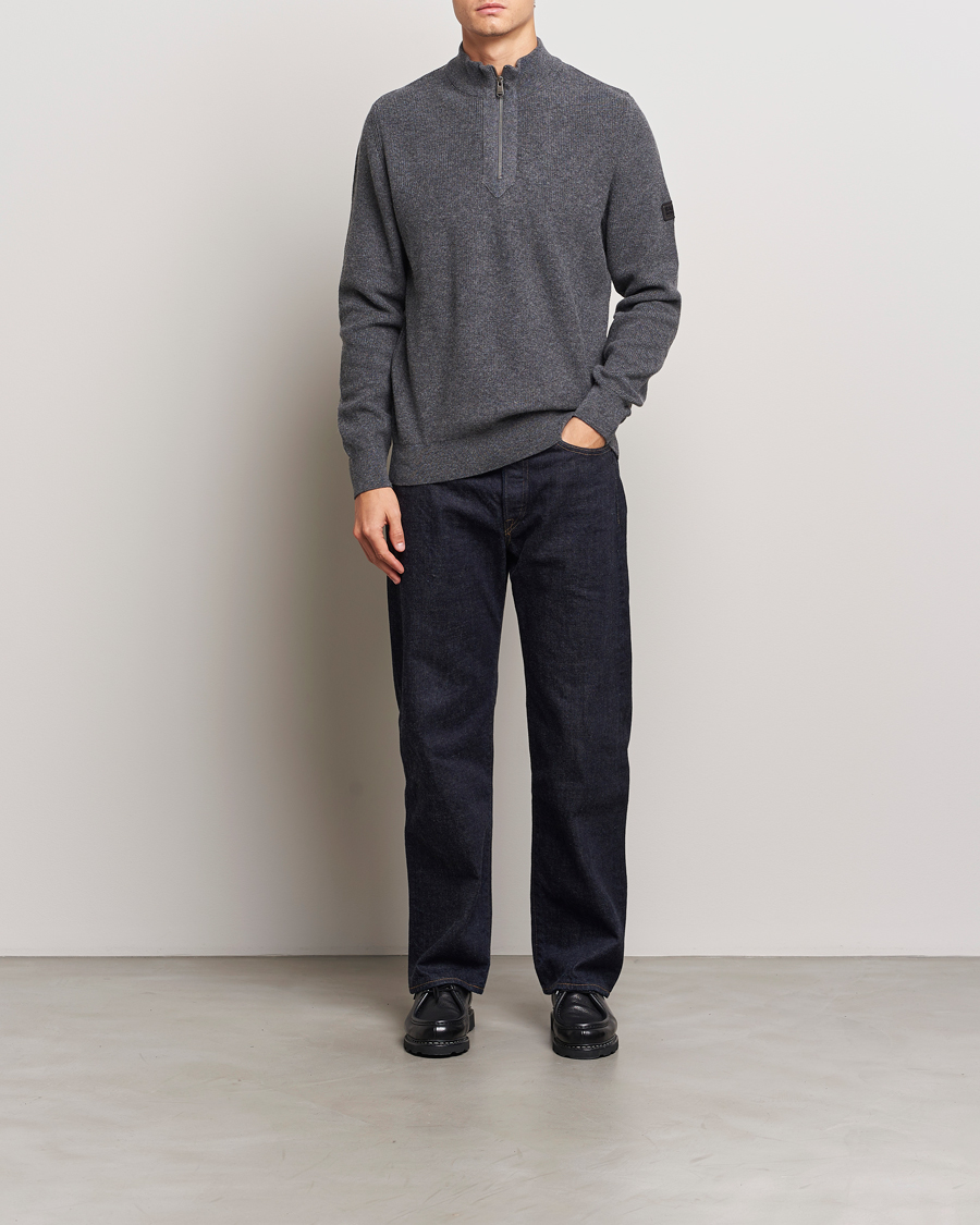 Herre | Gensere | Barbour International | Crawley Wool/Cotton Half Zip Charcoal