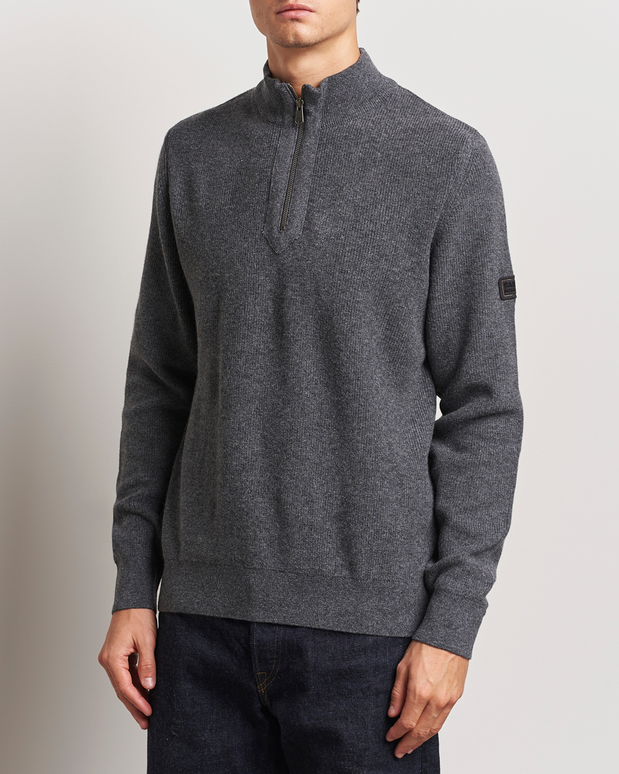 Herre | Gensere | Barbour International | Crawley Wool/Cotton Half Zip Charcoal