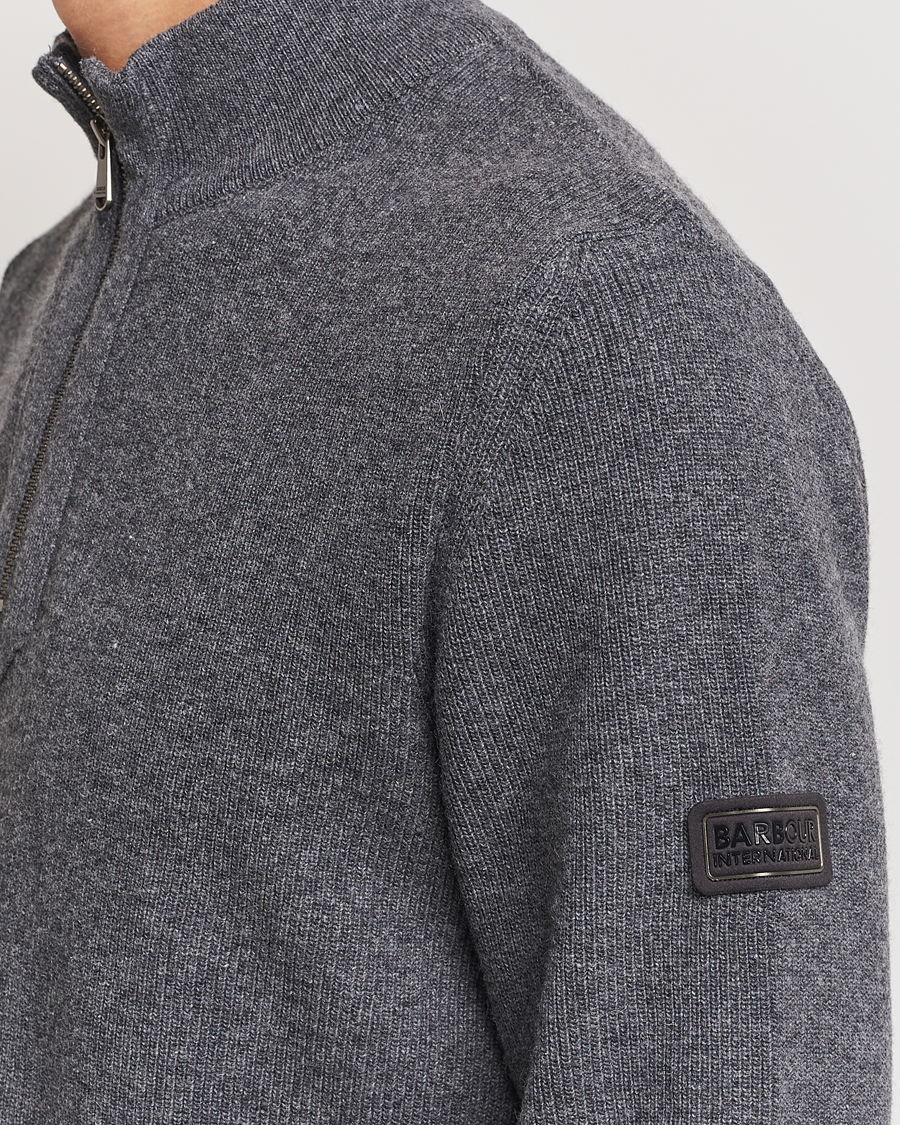 Herre | Gensere | Barbour International | Crawley Wool/Cotton Half Zip Charcoal