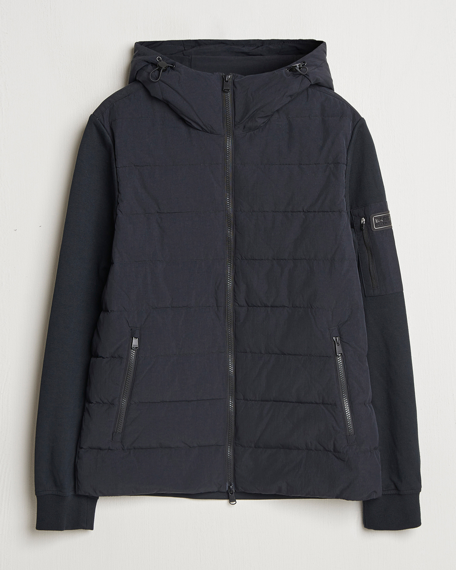 Herre | Gensere | Barbour International | Stanley Hooded Quilted Sweat Black