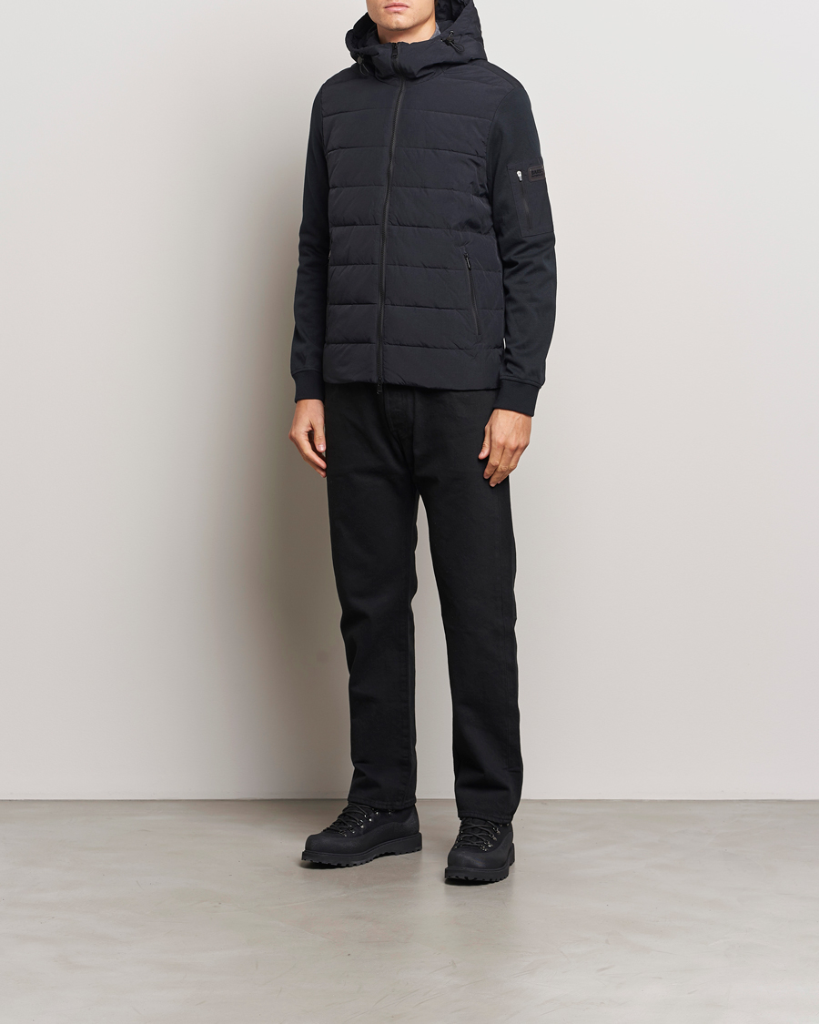 Herre | Gensere | Barbour International | Stanley Hooded Quilted Sweat Black