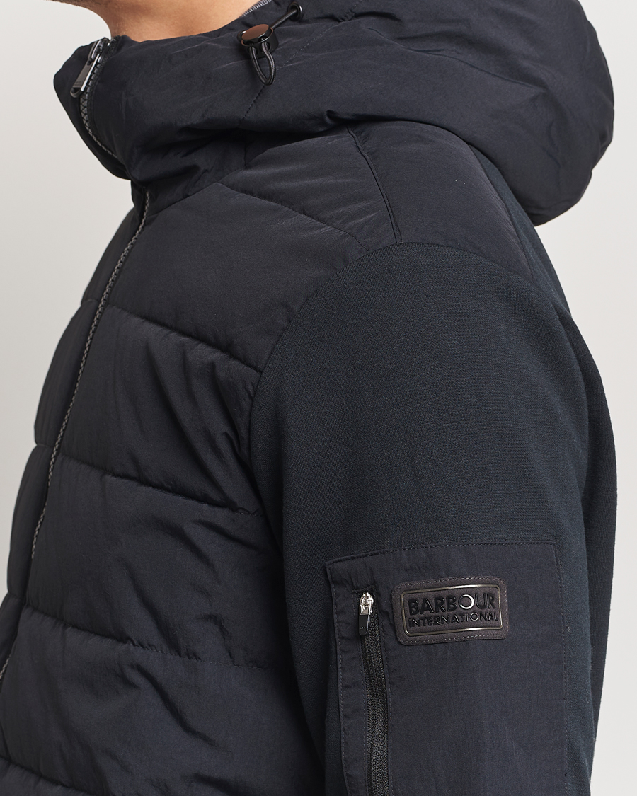 Herre | Gensere | Barbour International | Stanley Hooded Quilted Sweat Black